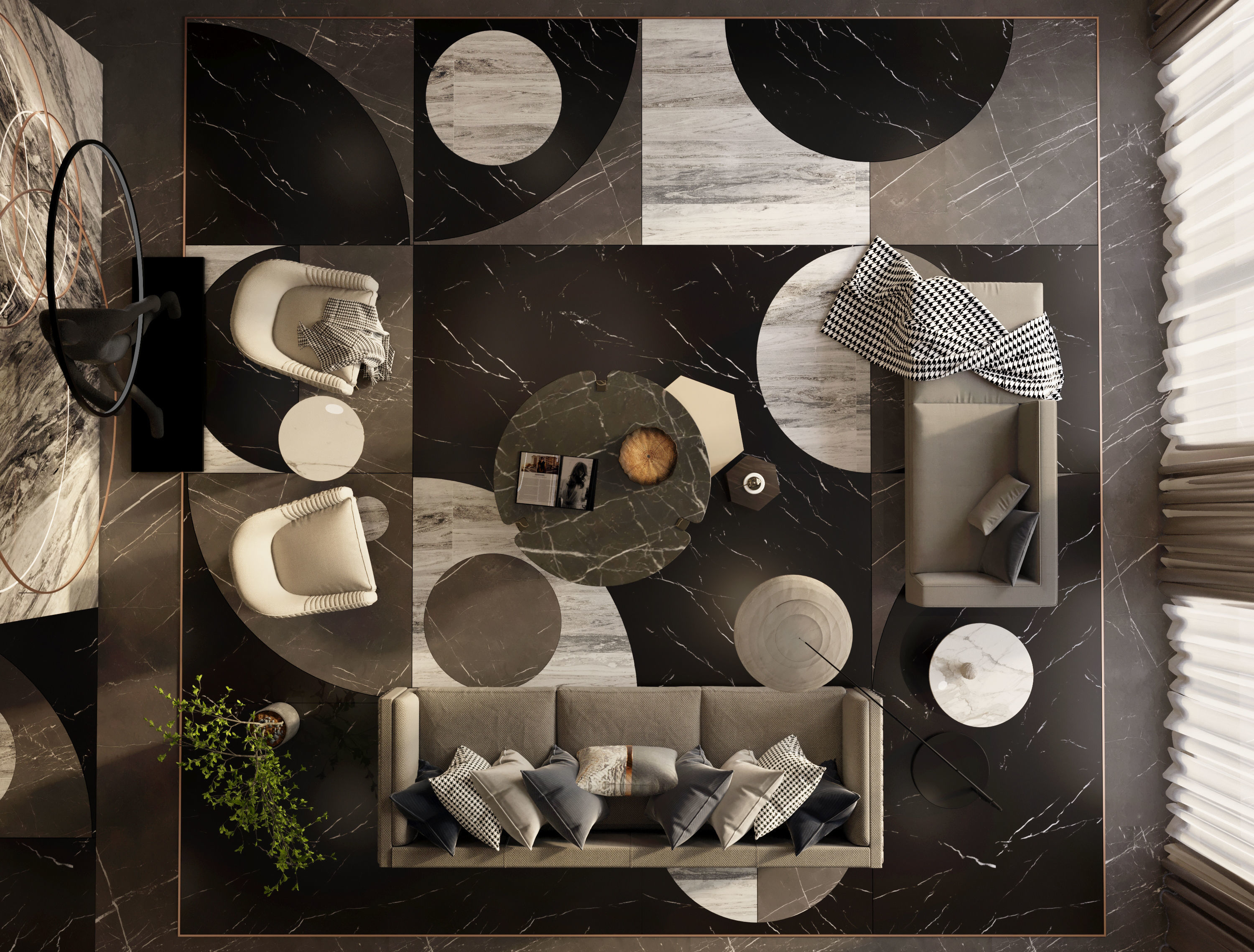 living room and kitchen design scene in 3dsmax corona 3D model 3D model_7