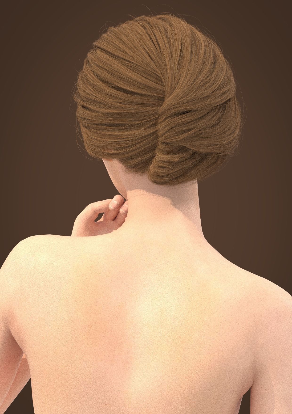 Long hair 012-FV2 for Yuna-FV2 3D model from 3DClo Software 3D model_3