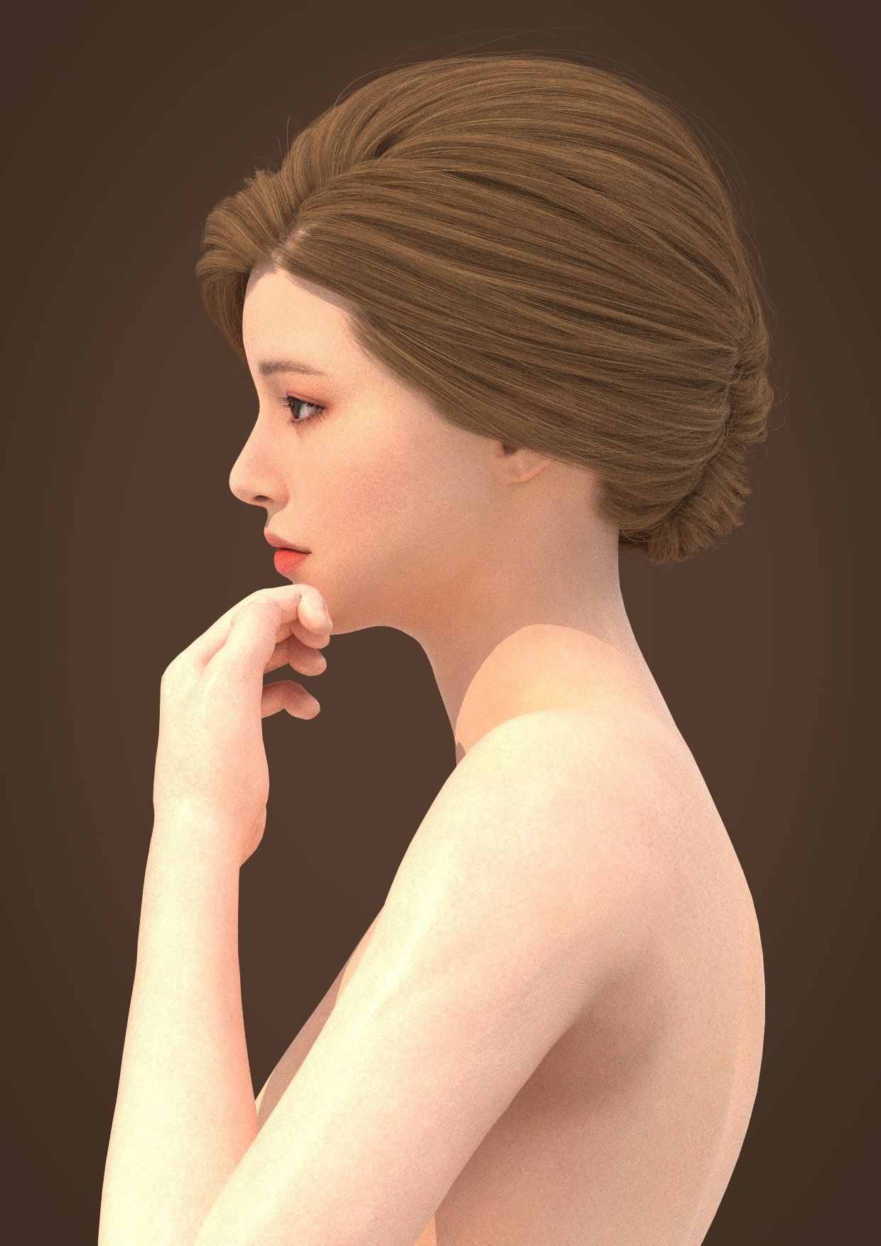 Long hair 012-FV2 for Yuna-FV2 3D model from 3DClo Software 3D model_2