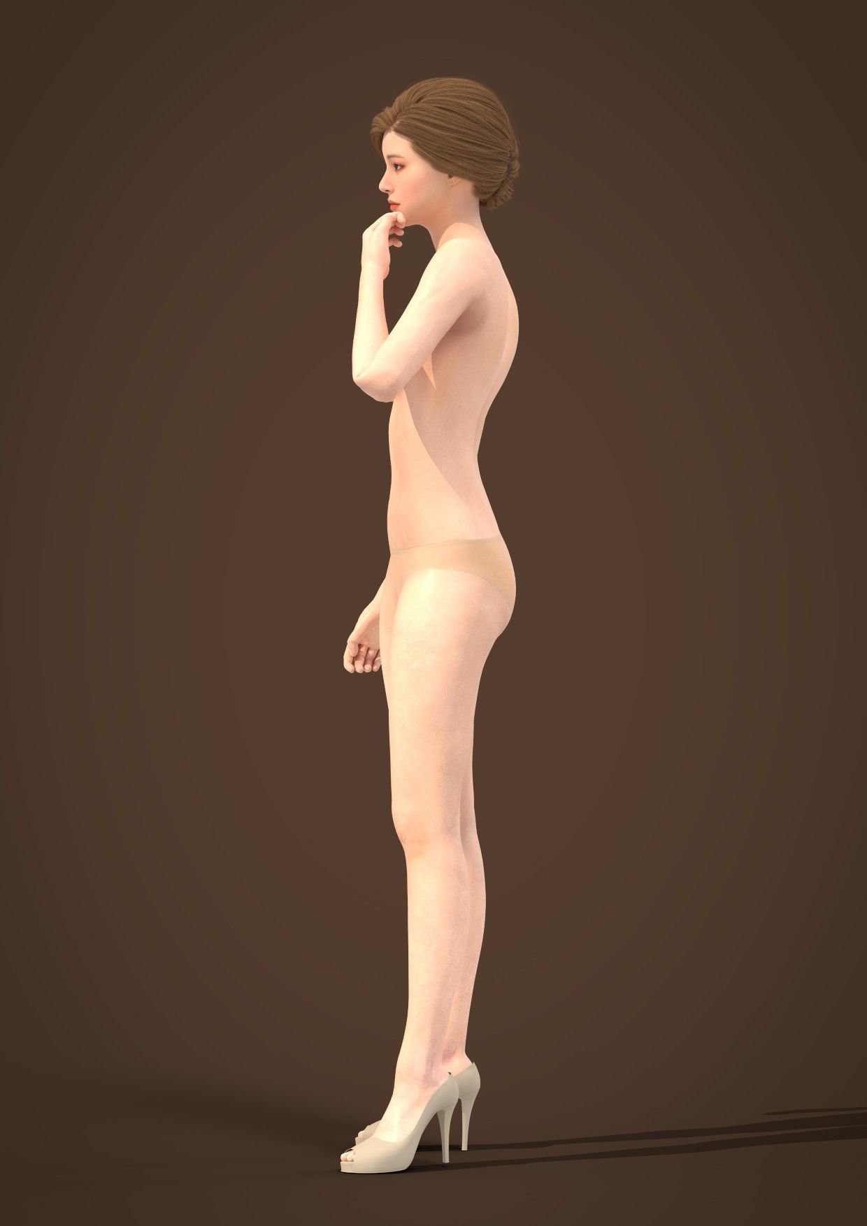 Long hair 012-FV2 for Yuna-FV2 3D model from 3DClo Software 3D model_5