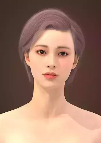 Short hair 013-FV2 for Yuna-FV2 3D model from 3DClo Software