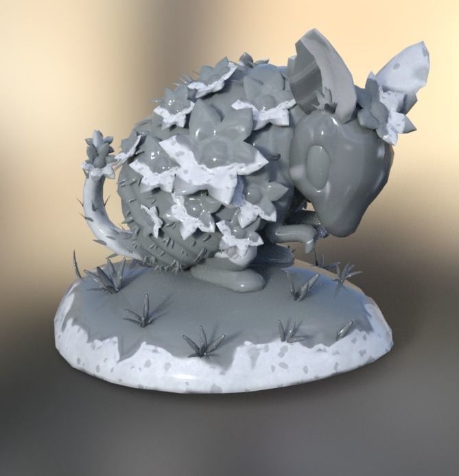 armadillo cute Low-poly 3D model_3