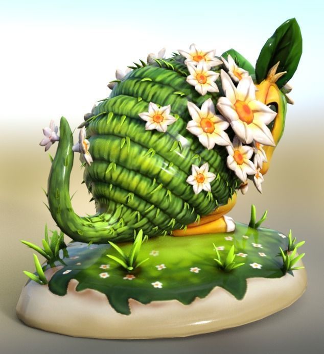 armadillo cute Low-poly 3D model_4