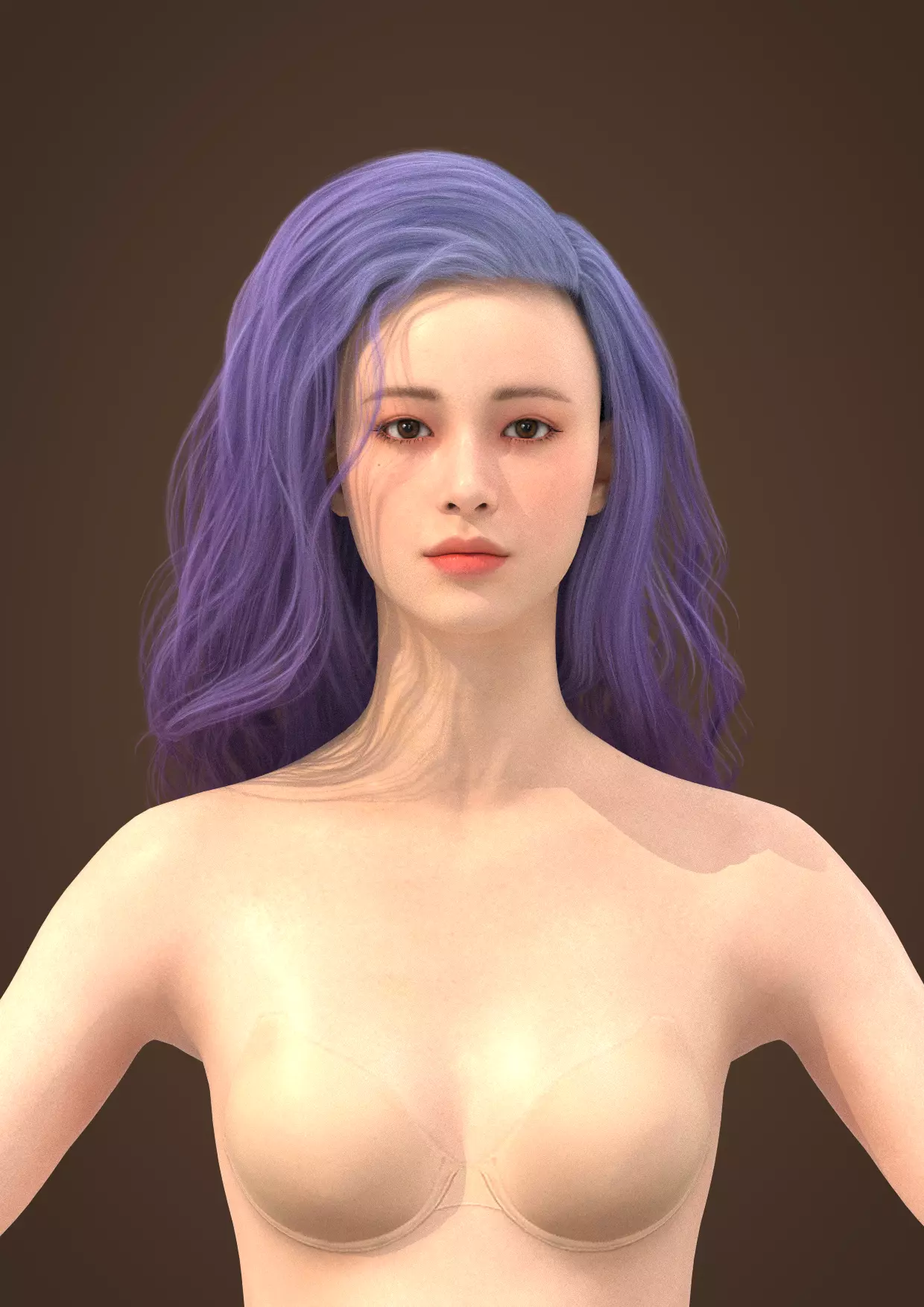 Long hair 028-FV2 for Yuna-FV2 3D model from 3DClo Software 3D model_0