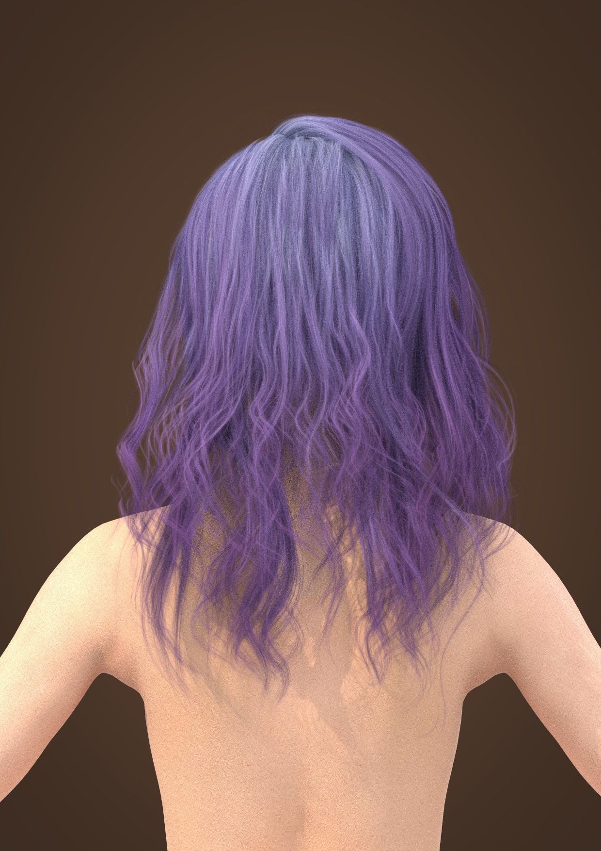 Long hair 028-FV2 for Yuna-FV2 3D model from 3DClo Software 3D model_3