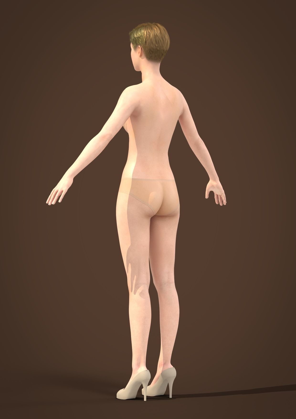Short hair 029-FV2 for Yuna-FV2 3D model from 3DClo Software 3D model_11