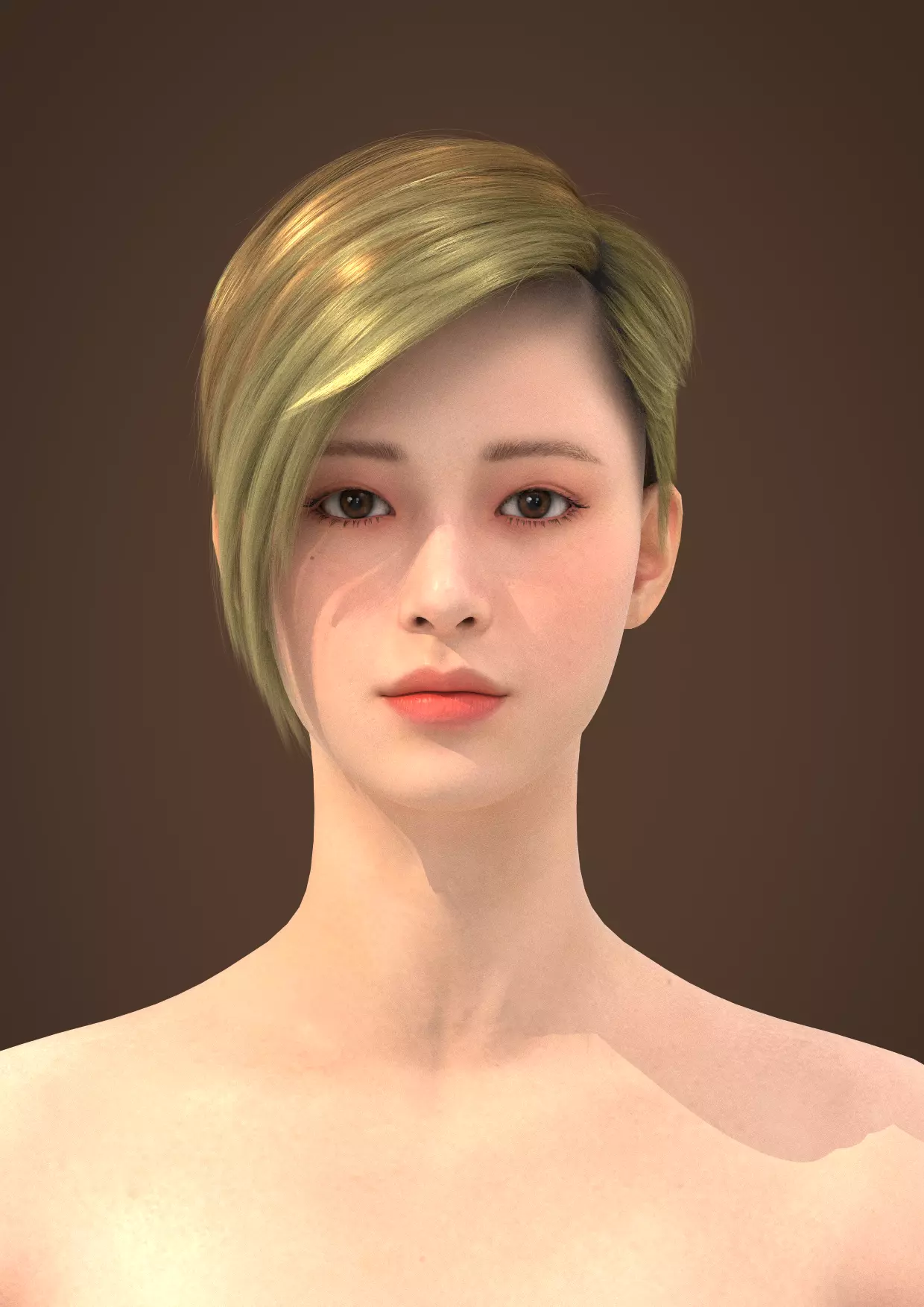 Short hair 029-FV2 for Yuna-FV2 3D model from 3DClo Software 3D model_0