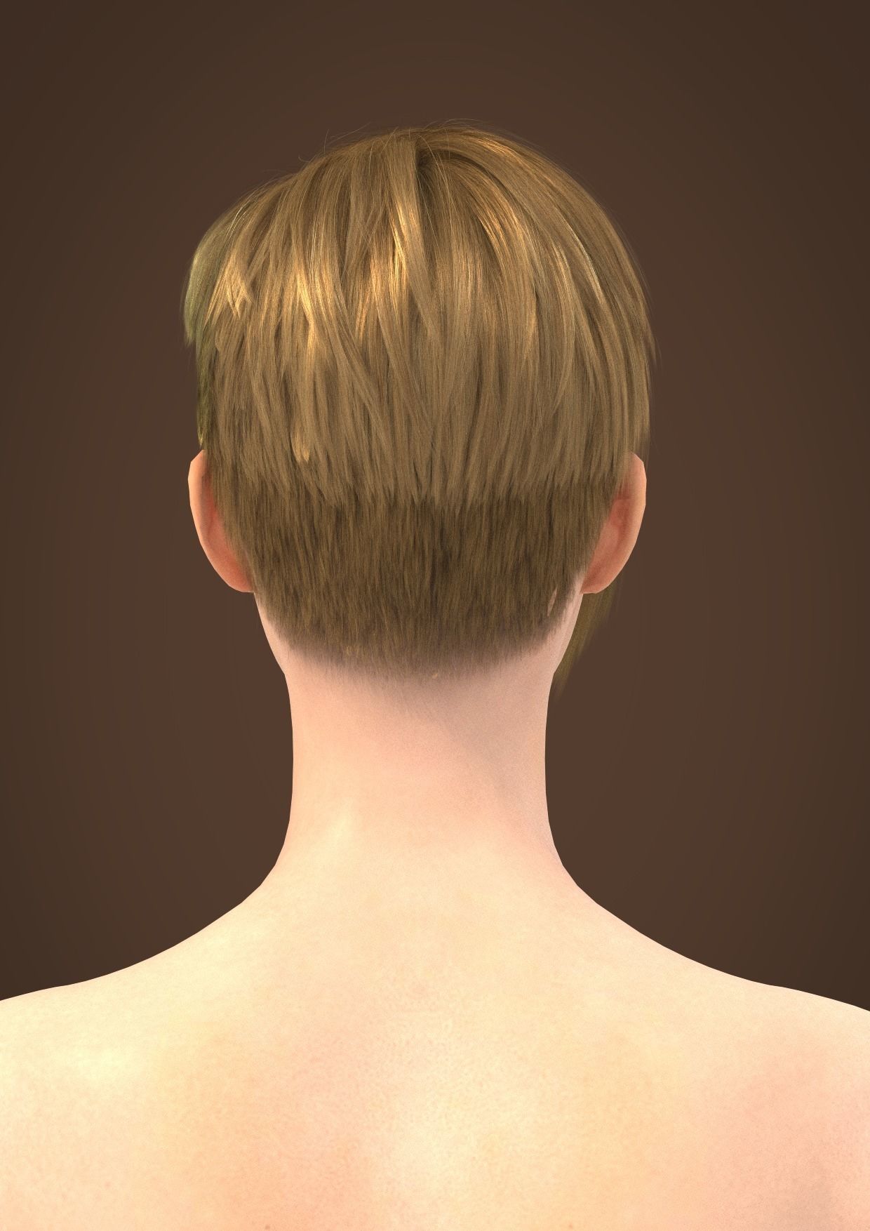Short hair 029-FV2 for Yuna-FV2 3D model from 3DClo Software 3D model_3