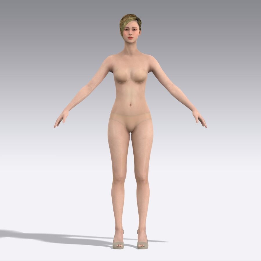 Short hair 029-FV2 for Yuna-FV2 3D model from 3DClo Software 3D model_12
