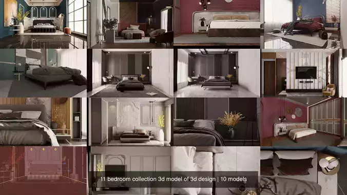 11 bedroom collection 3d model of 3d design 