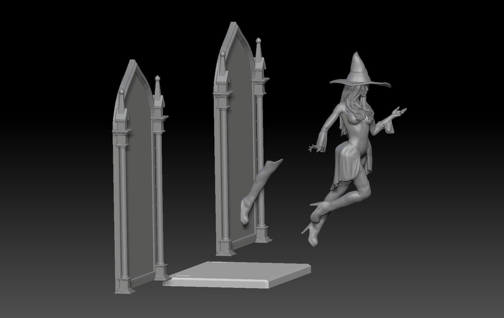 WITCH MIRROR HALLOWEEN 3D print model_1