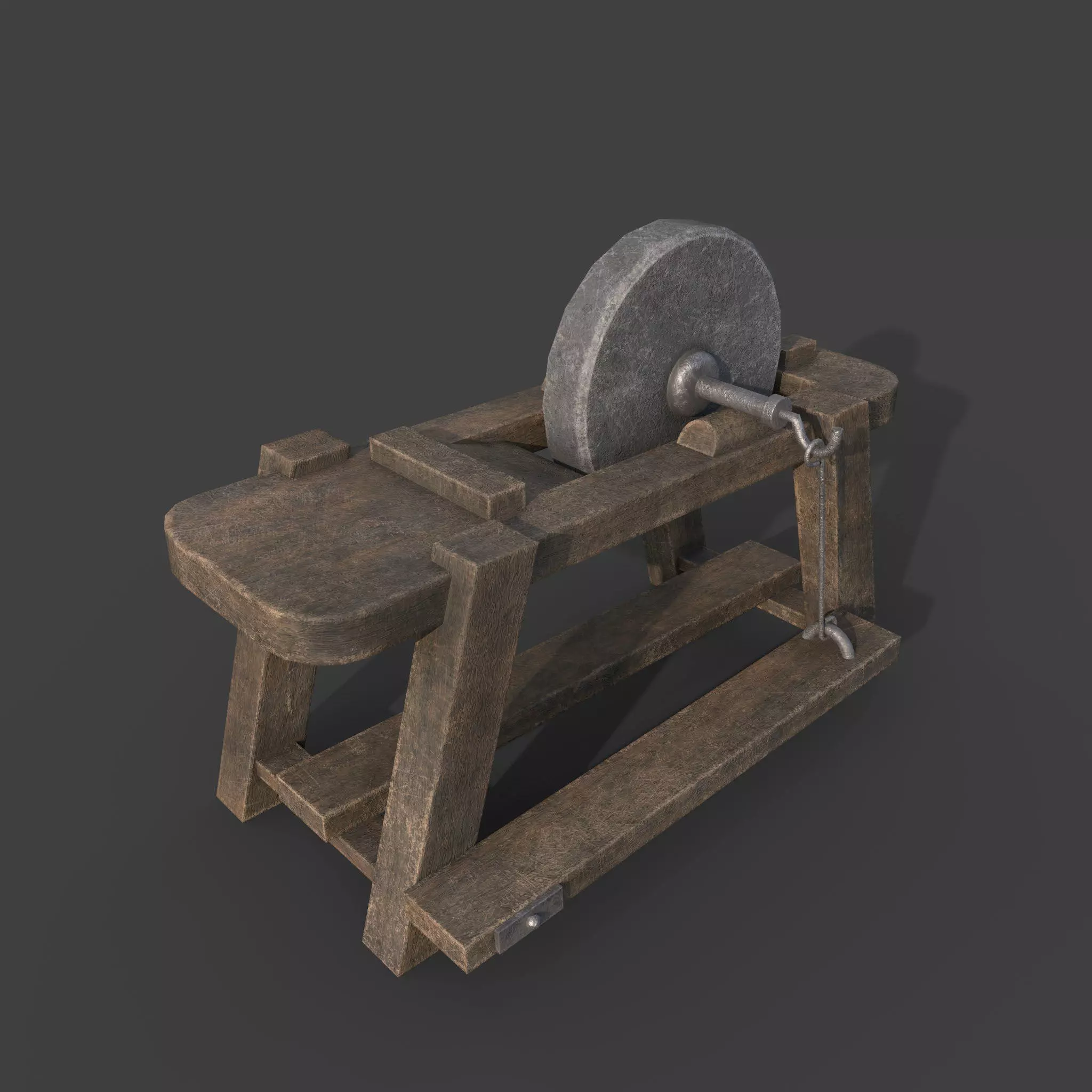 MEDIEVAL GRINDSTONE Low-poly 3D model_0