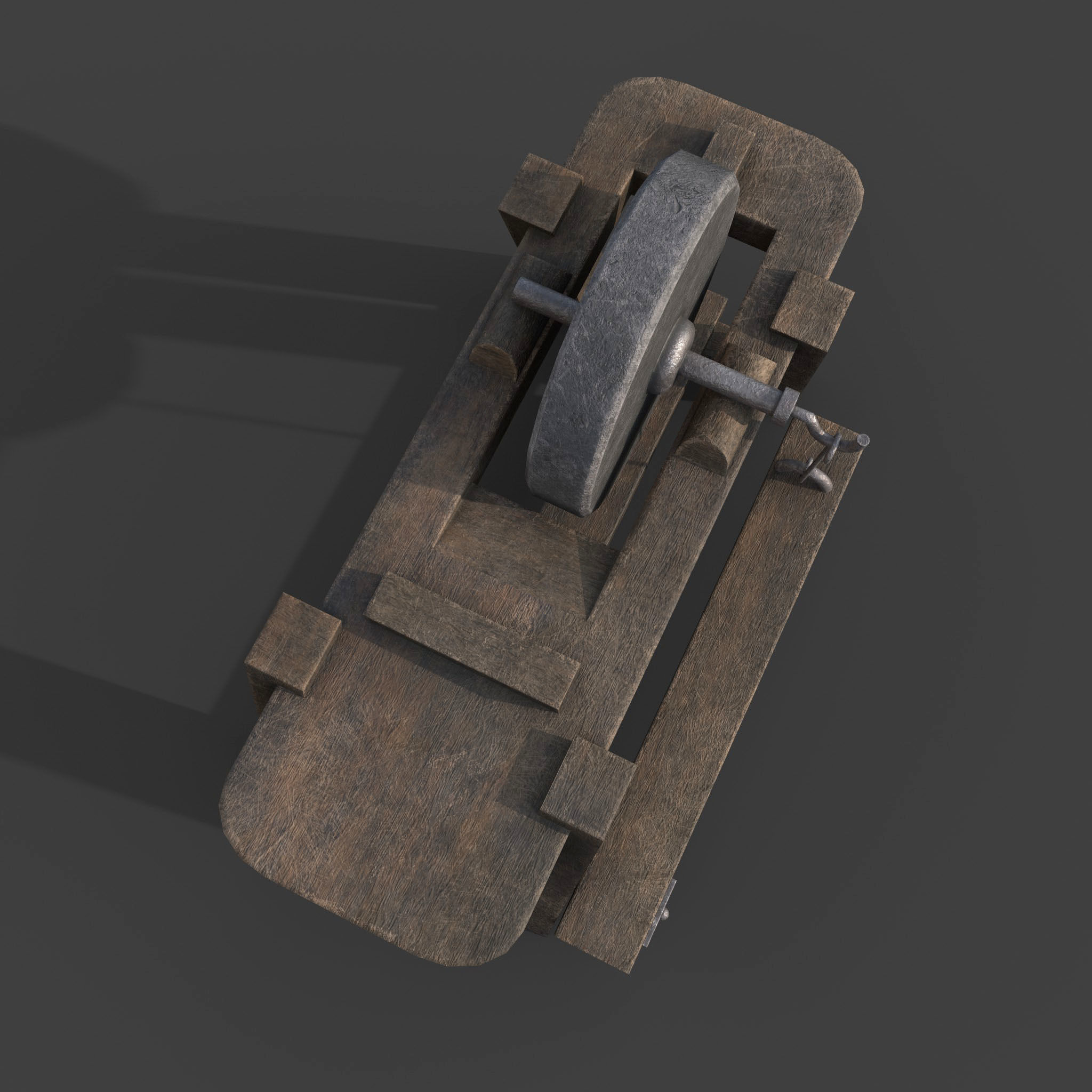 MEDIEVAL GRINDSTONE Low-poly 3D model_4