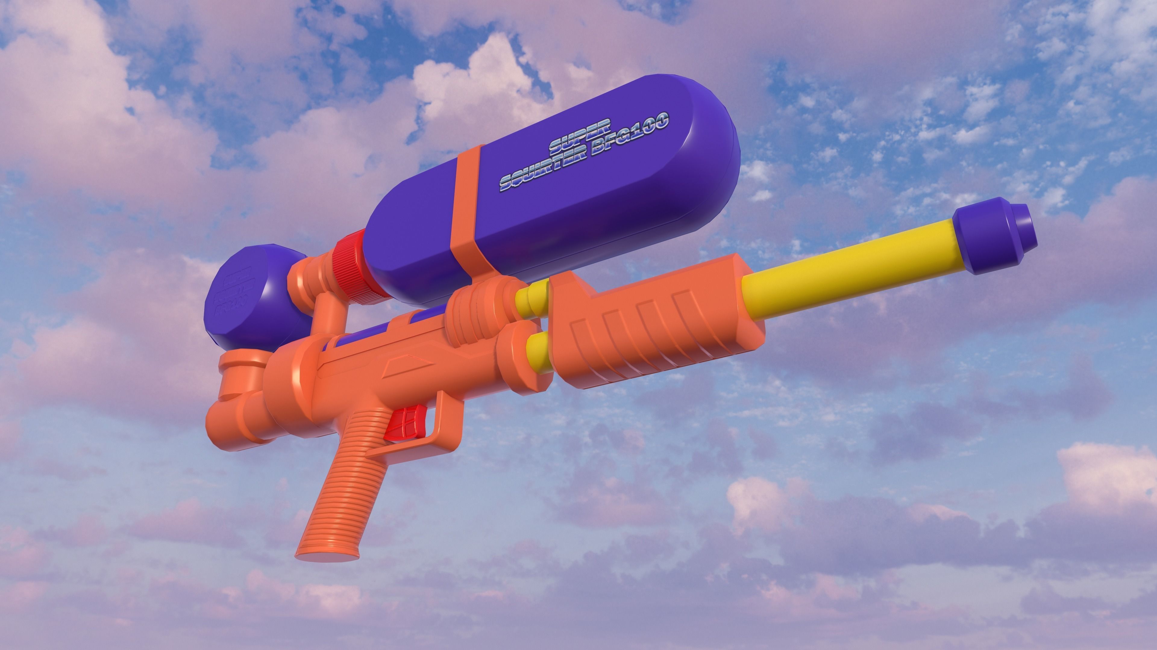 Water Gun Low-Poly Prop Low-poly 3D model_6