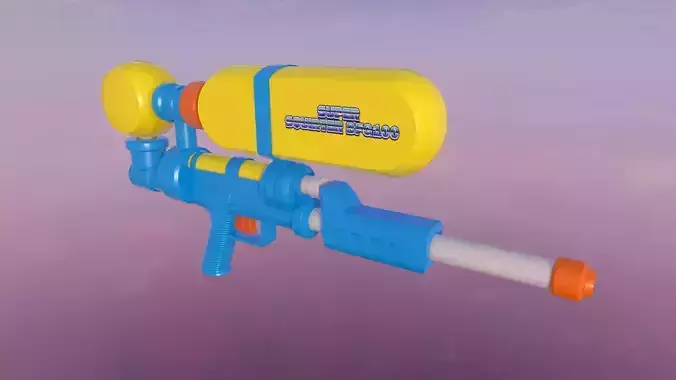 Water Gun Low-Poly Prop Low-poly 3D model