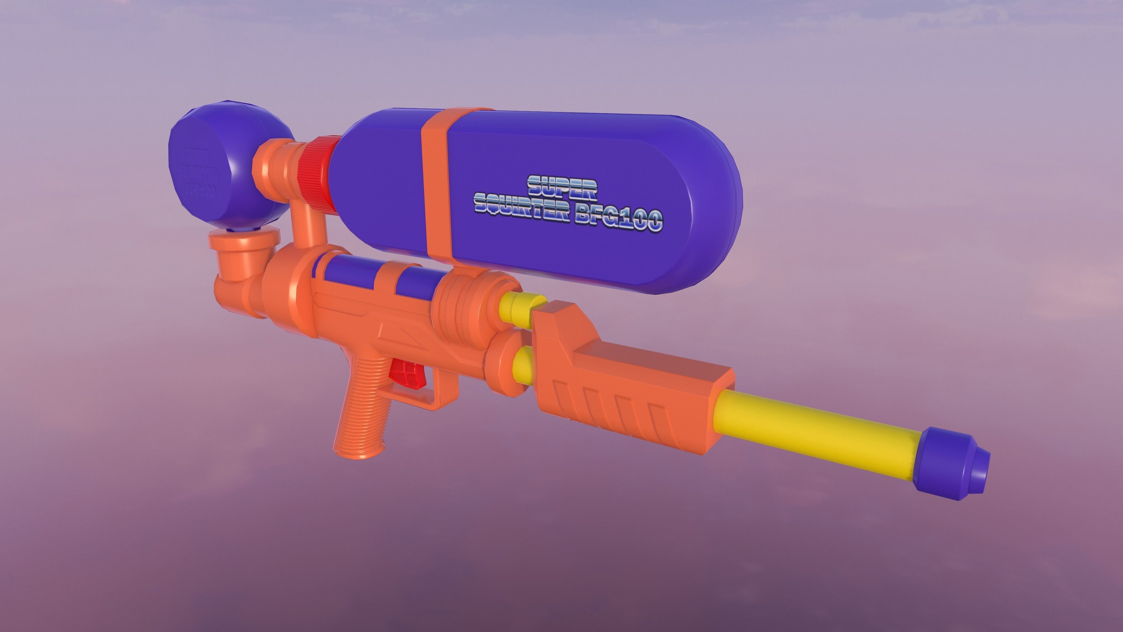 Water Gun Low-Poly Prop Low-poly 3D model_3