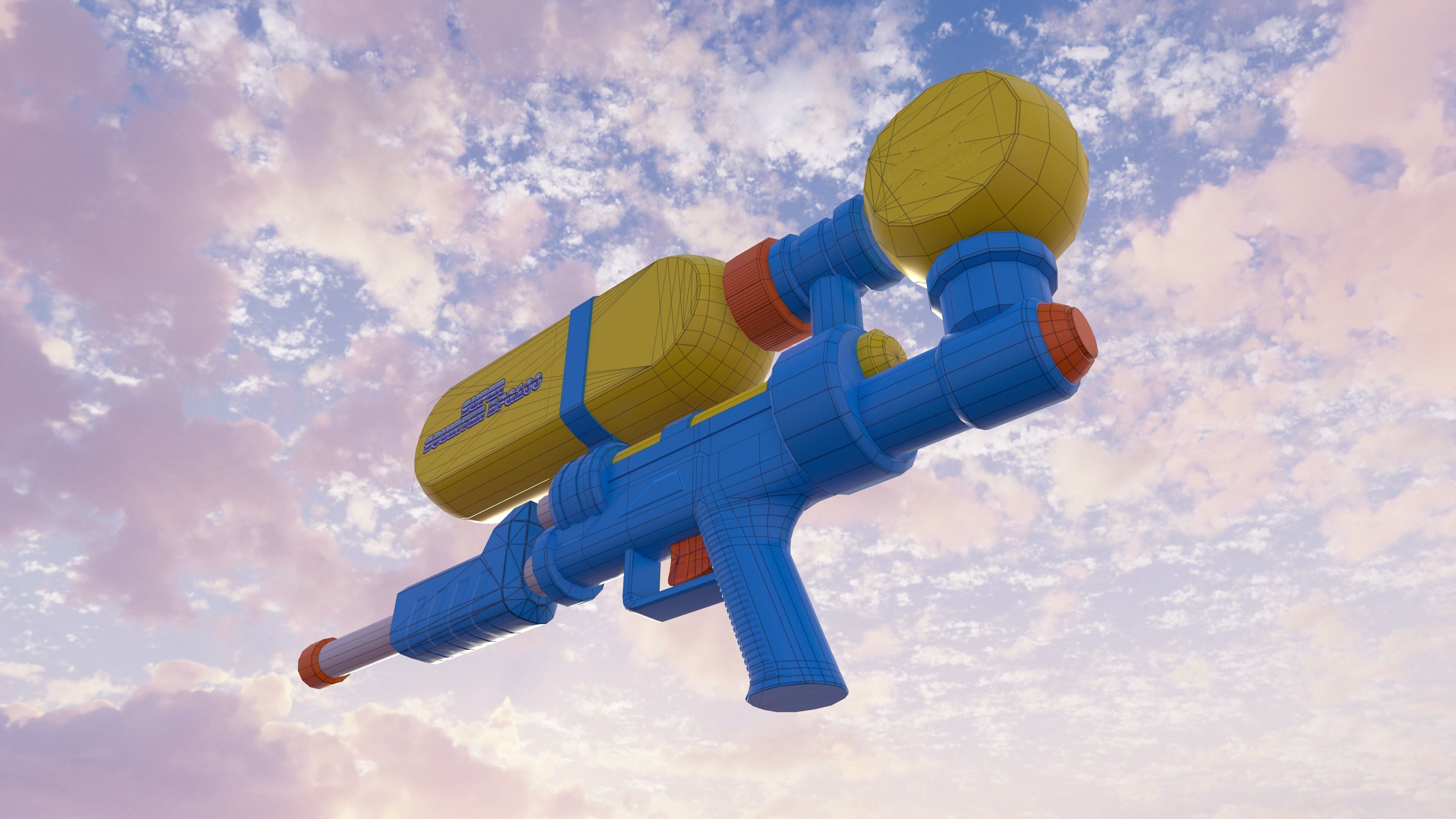 Water Gun Low-Poly Prop Low-poly 3D model_11
