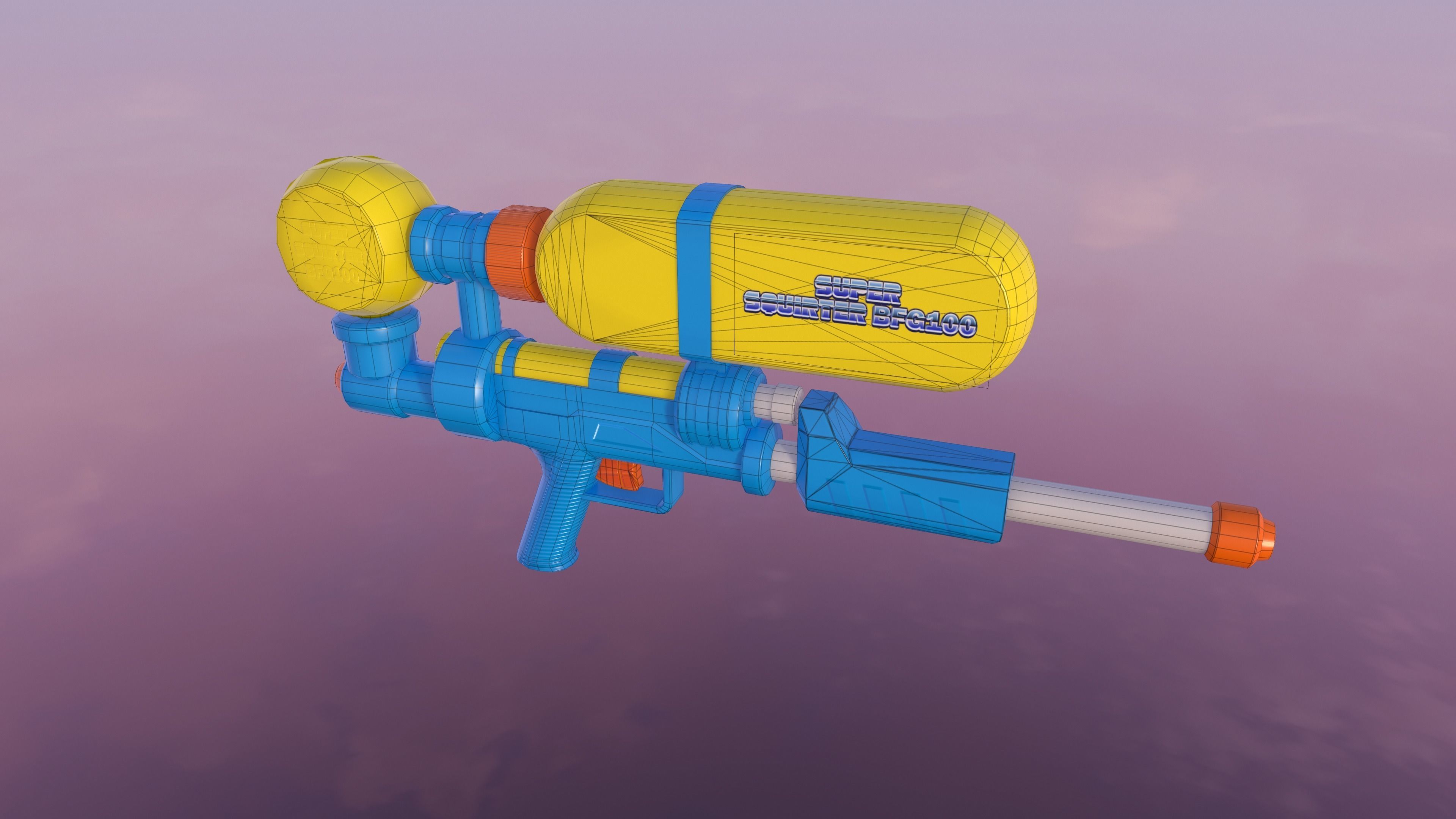 Water Gun Low-Poly Prop Low-poly 3D model_10