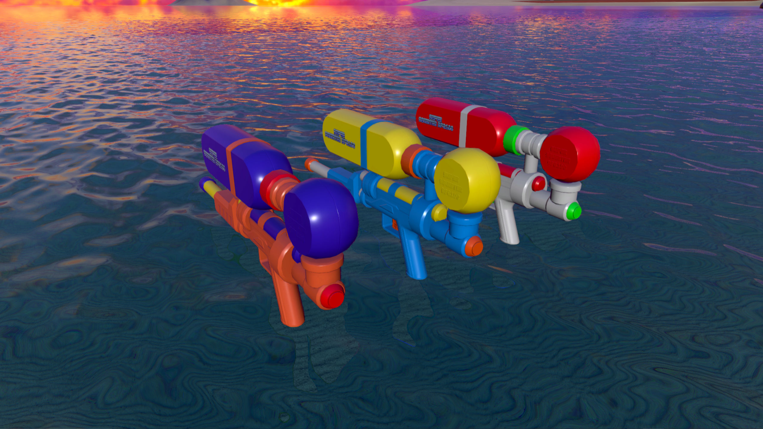 Water Gun Low-Poly Prop Low-poly 3D model_13