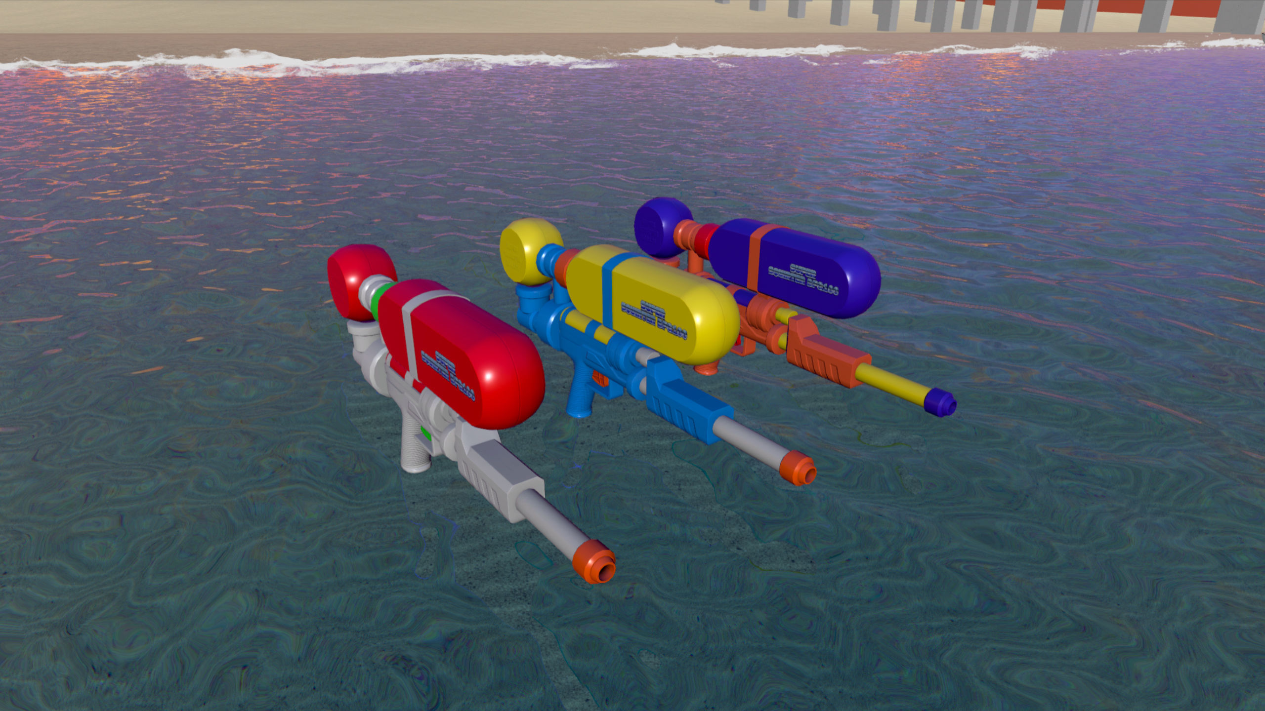 Water Gun Low-Poly Prop Low-poly 3D model_12