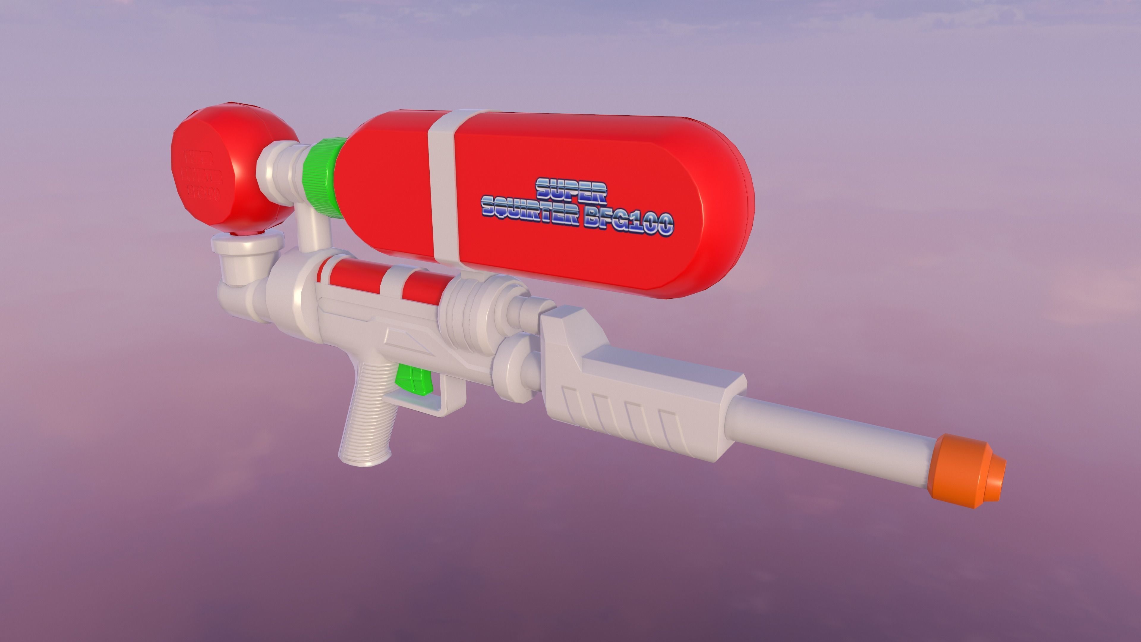 Water Gun Low-Poly Prop Low-poly 3D model_2