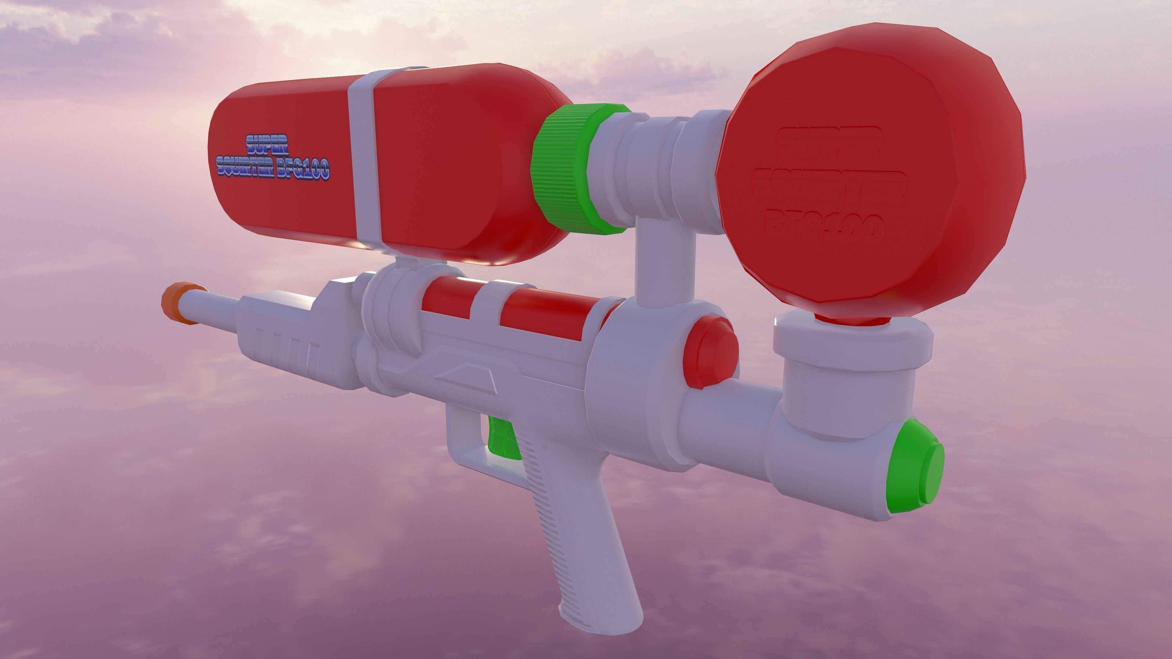 Water Gun Low-Poly Prop Low-poly 3D model_8