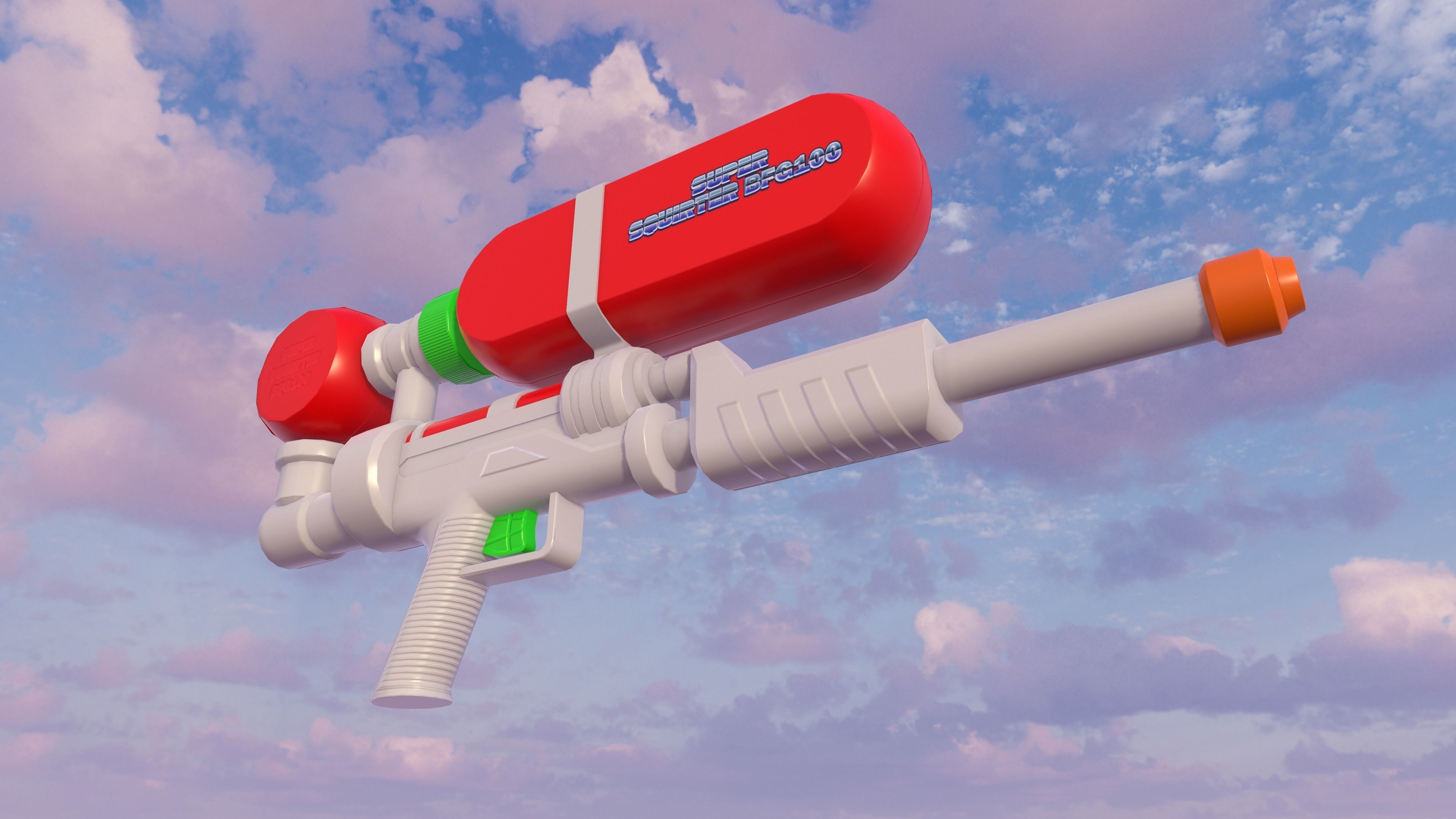 Water Gun Low-Poly Prop Low-poly 3D model_5