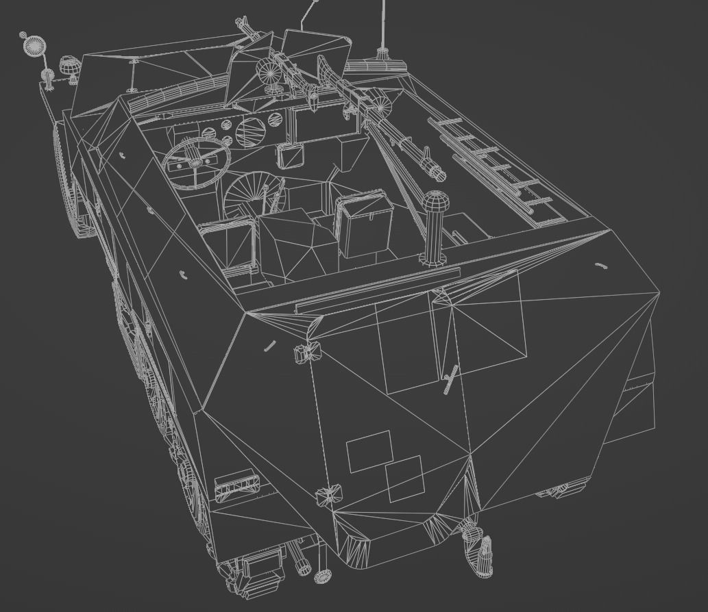 Sd Kfz 250-1 Neu Halftrack Armored Personnel Carrier  Low-poly 3D model_11