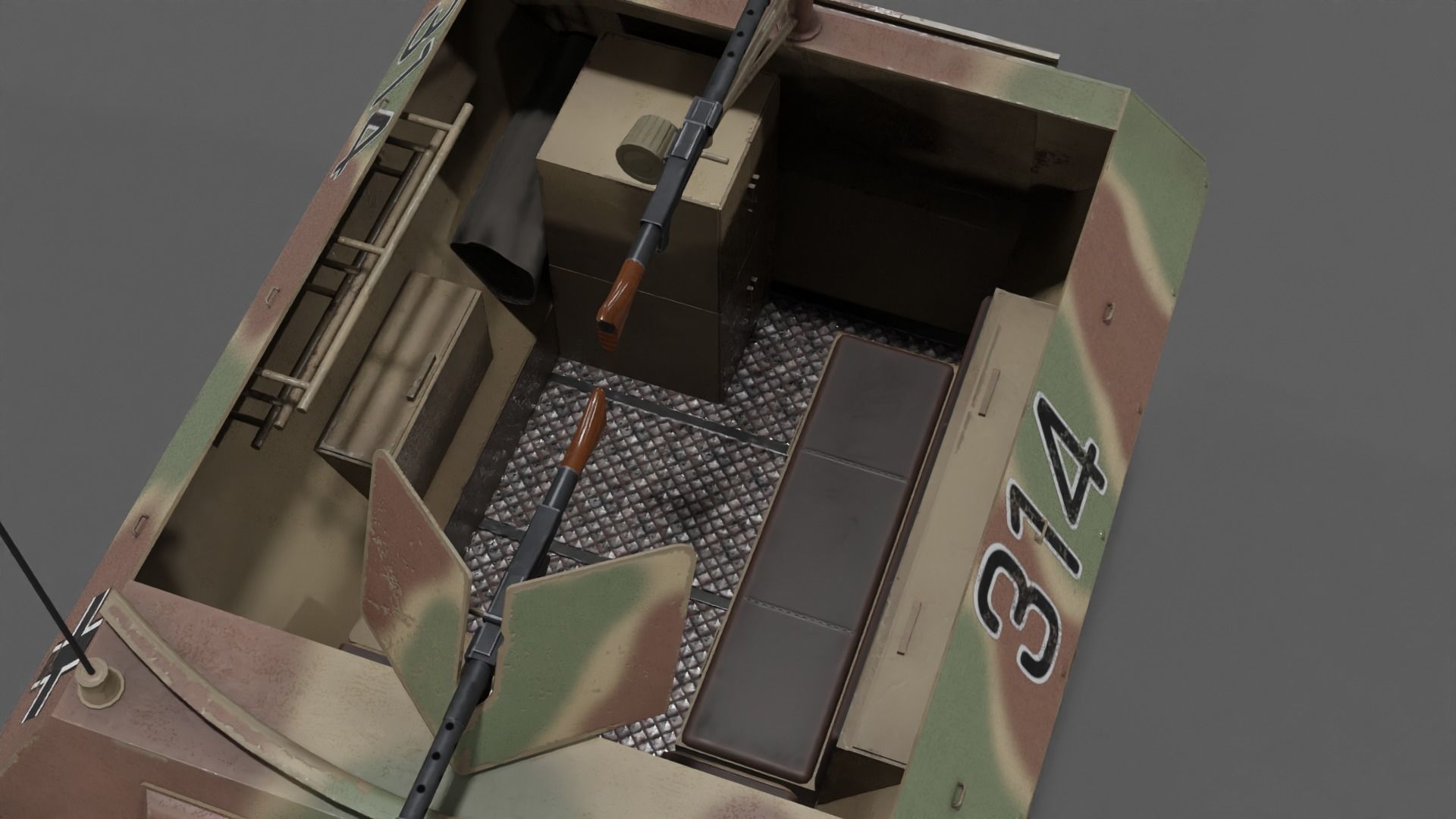 Sd Kfz 250-1 Neu Halftrack Armored Personnel Carrier  Low-poly 3D model_13