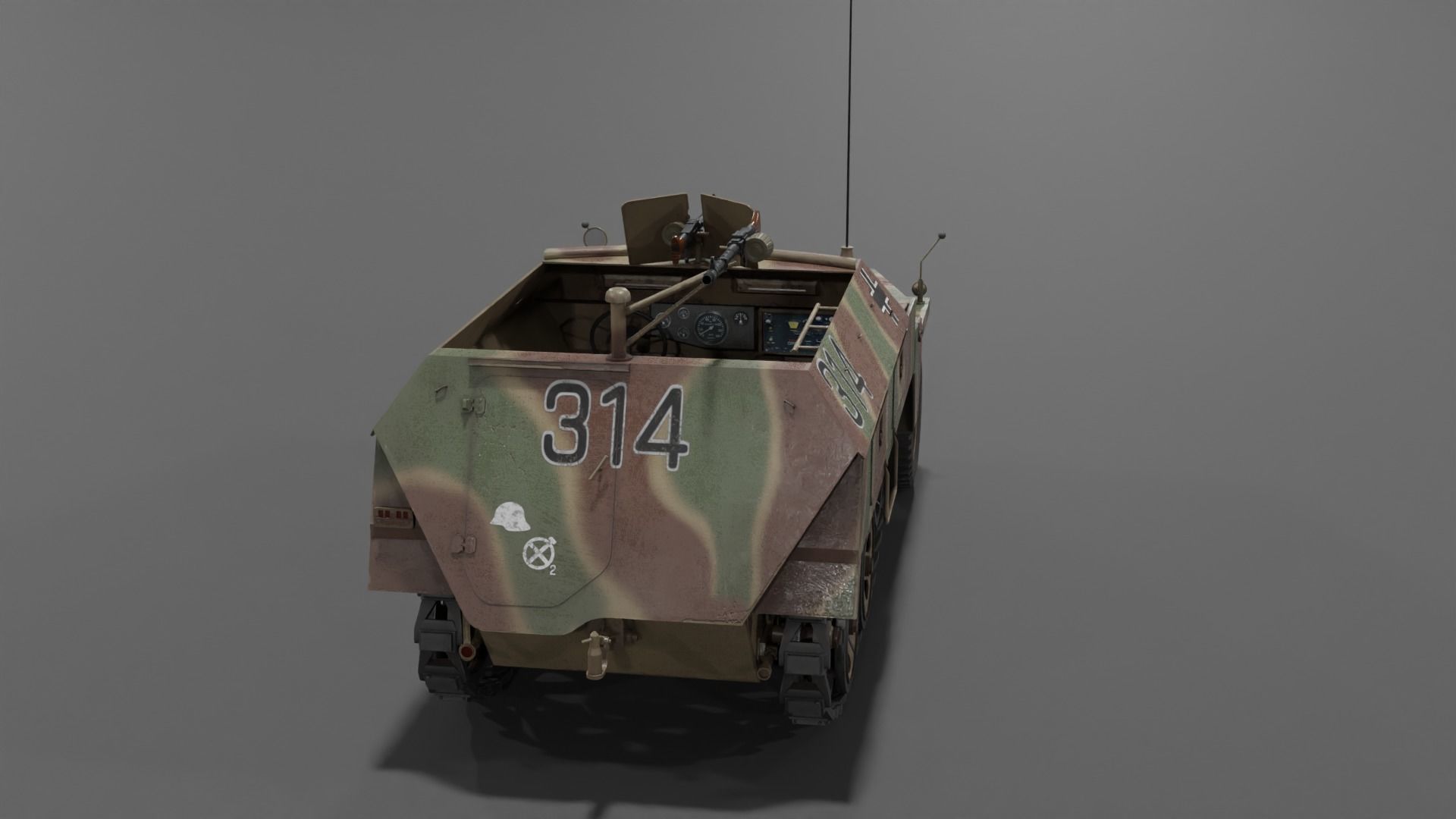 Sd Kfz 250-1 Neu Halftrack Armored Personnel Carrier  Low-poly 3D model_22