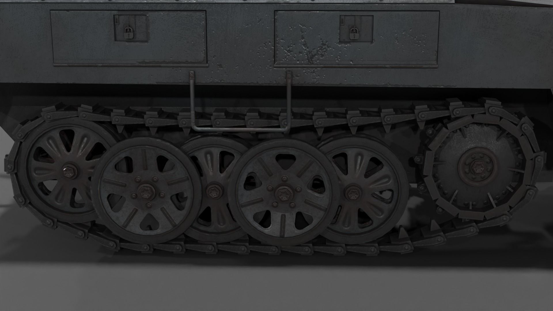 Sd Kfz 250-1 Neu Halftrack Armored Personnel Carrier  Low-poly 3D model_14