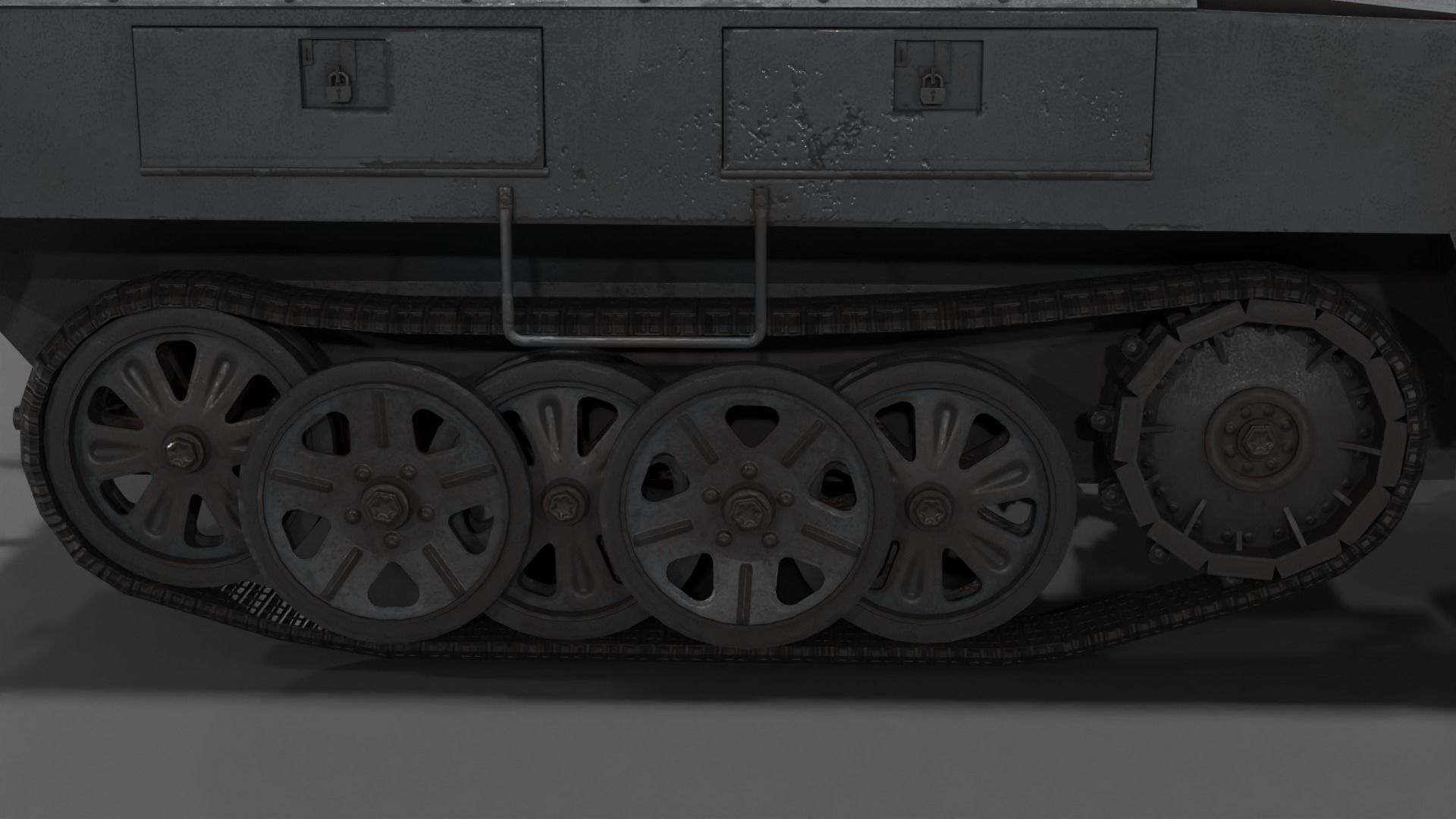 Sd Kfz 250-1 Neu Halftrack Armored Personnel Carrier  Low-poly 3D model_16