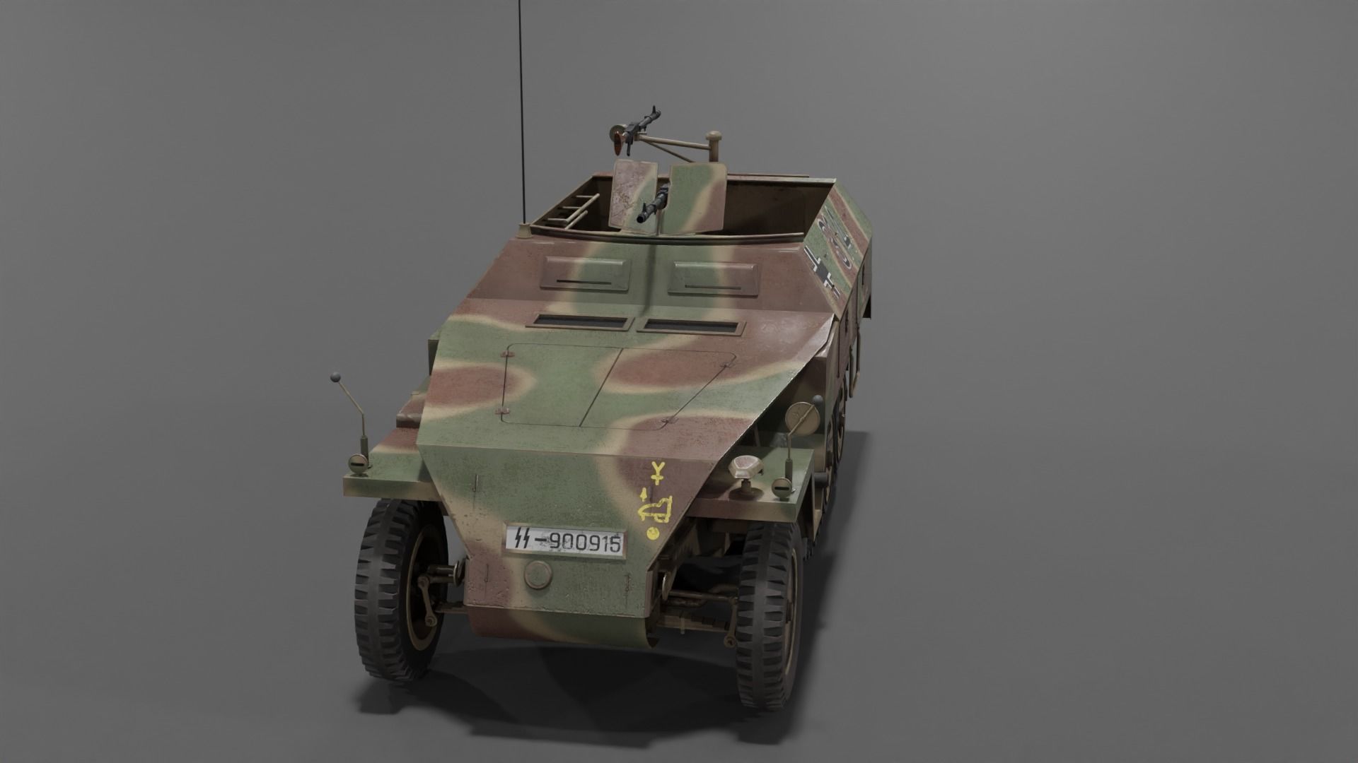 Sd Kfz 250-1 Neu Halftrack Armored Personnel Carrier  Low-poly 3D model_27