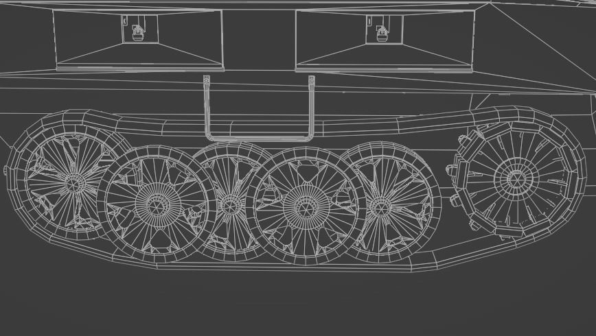 Sd Kfz 250-1 Neu Halftrack Armored Personnel Carrier  Low-poly 3D model_17