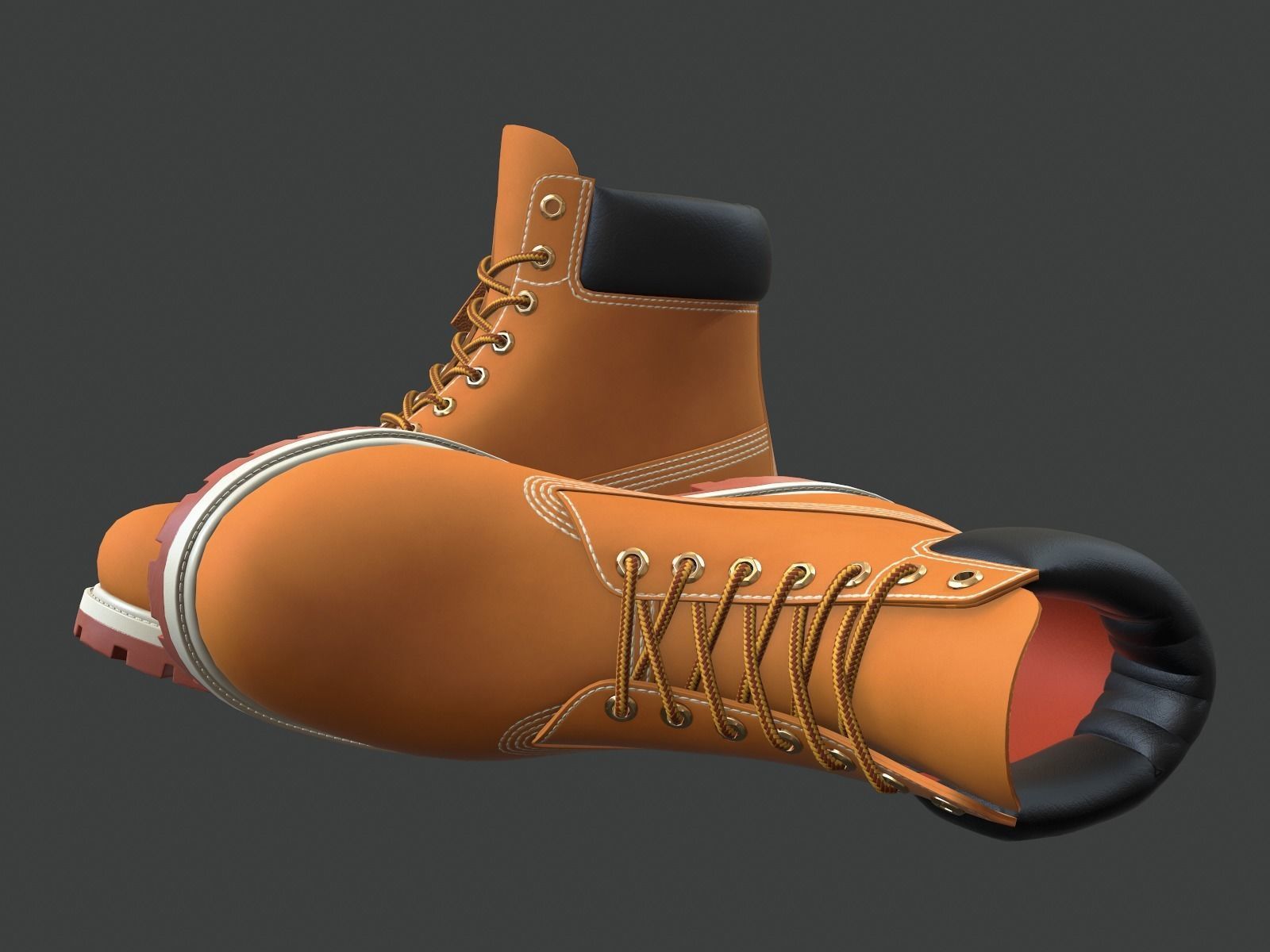 Timberland Premium 6-inches waterproof boots Low-poly 3D model_3