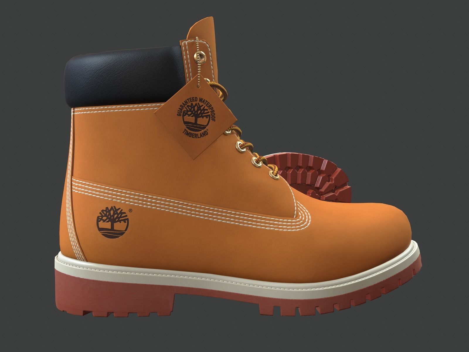 Timberland Premium 6-inches waterproof boots Low-poly 3D model_8