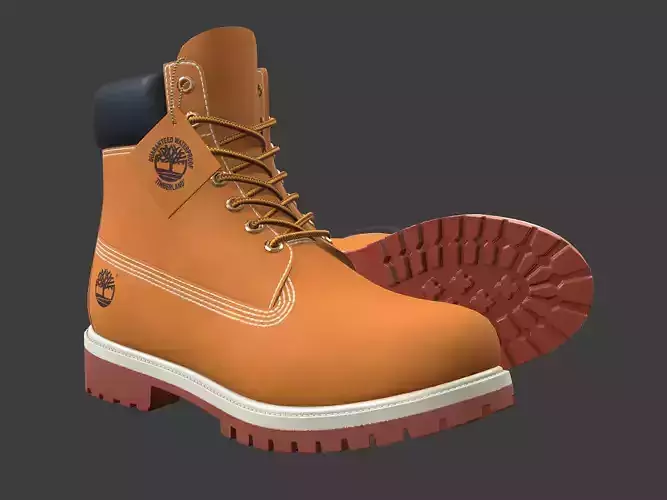 Timberland Premium 6-inches waterproof boots Low-poly 3D model Timberland Premium 6-inches waterproof boots Low-poly 3D model