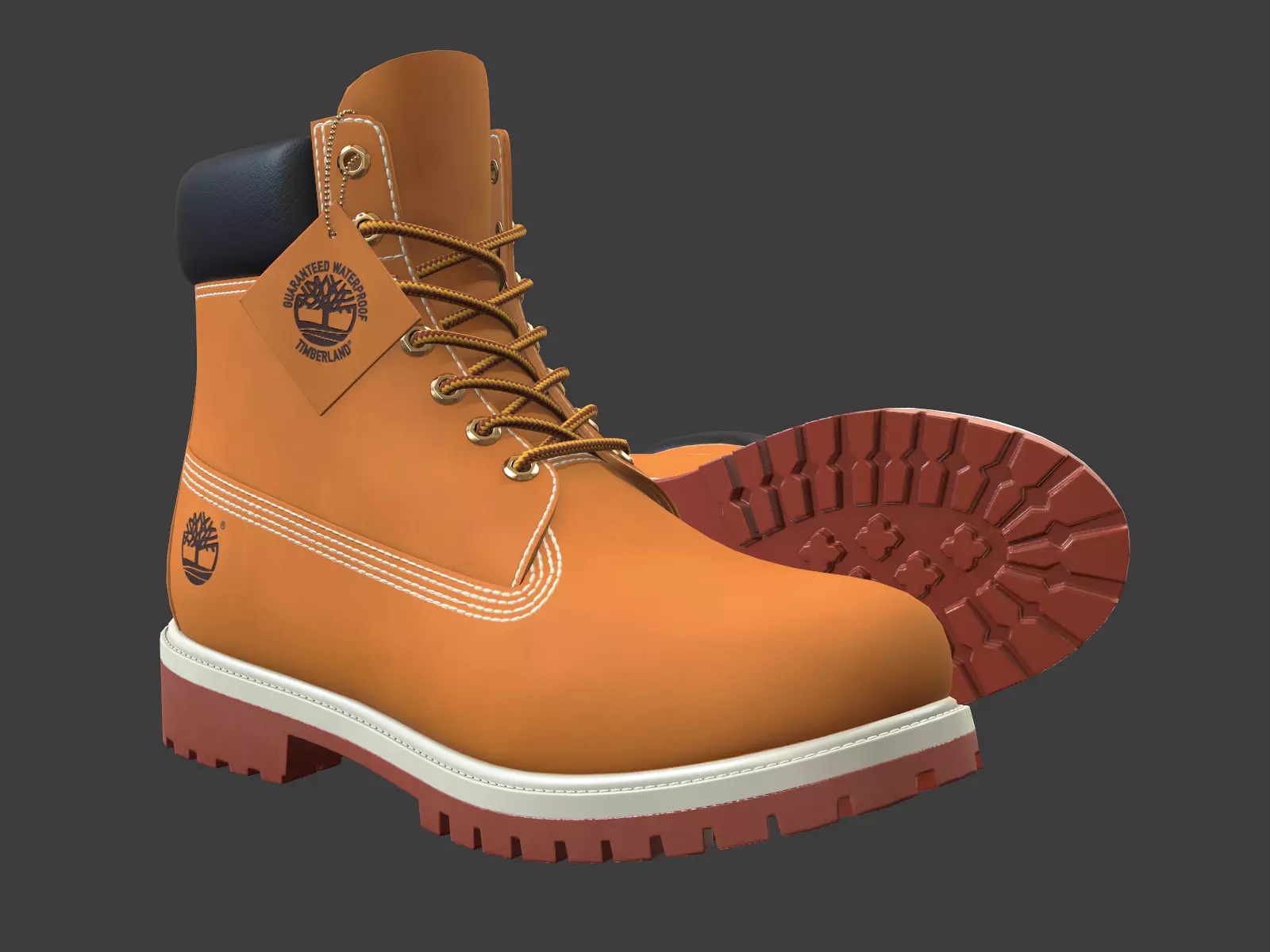 Timberland Premium 6-inches waterproof boots Low-poly 3D model_0