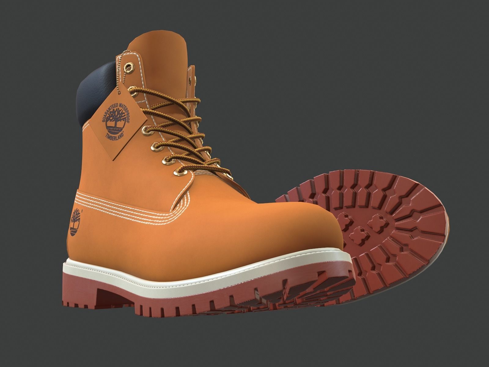 Timberland Premium 6-inches waterproof boots Low-poly 3D model_9