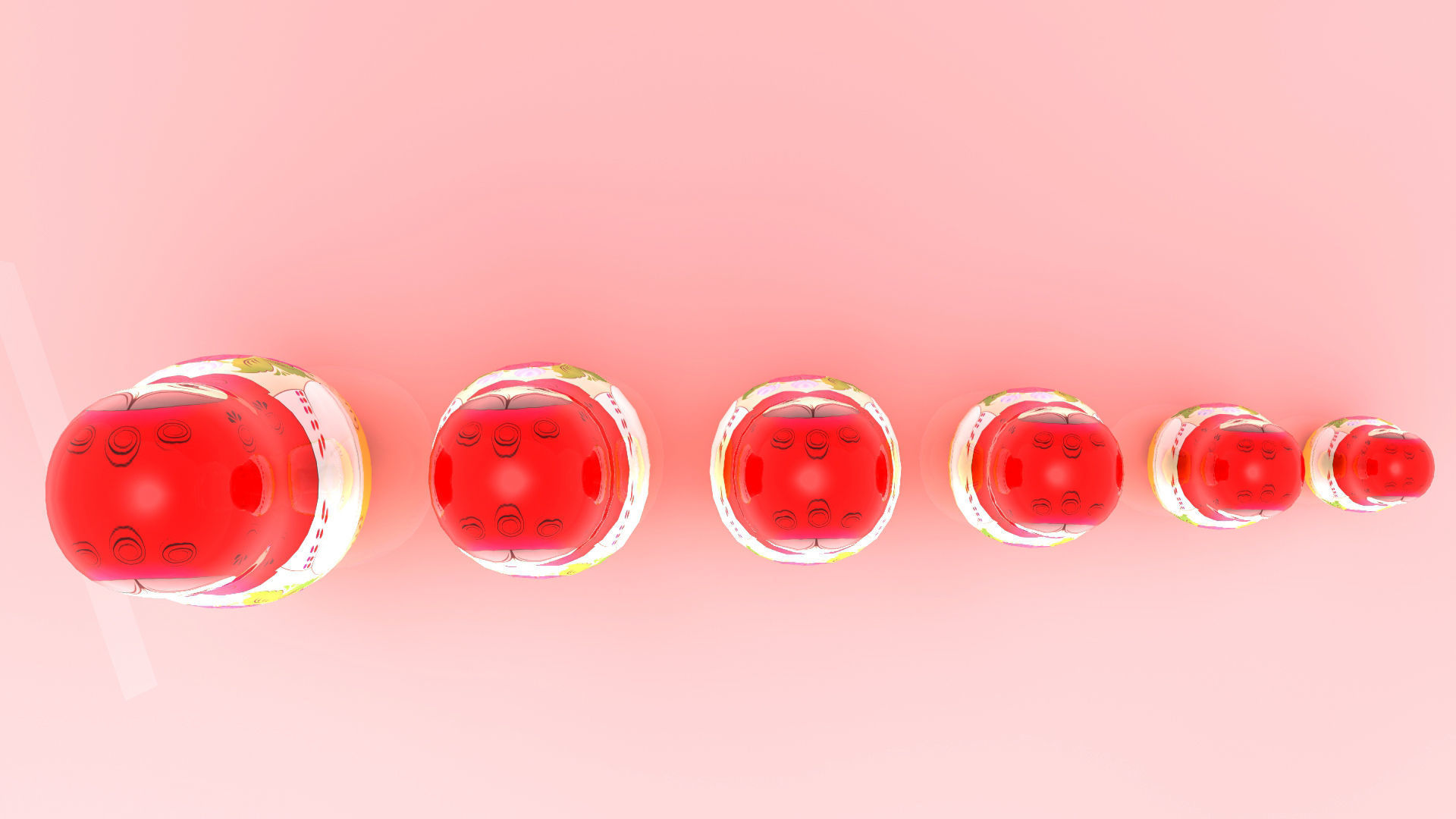 Babushka matryoshka dolls 3D model_6