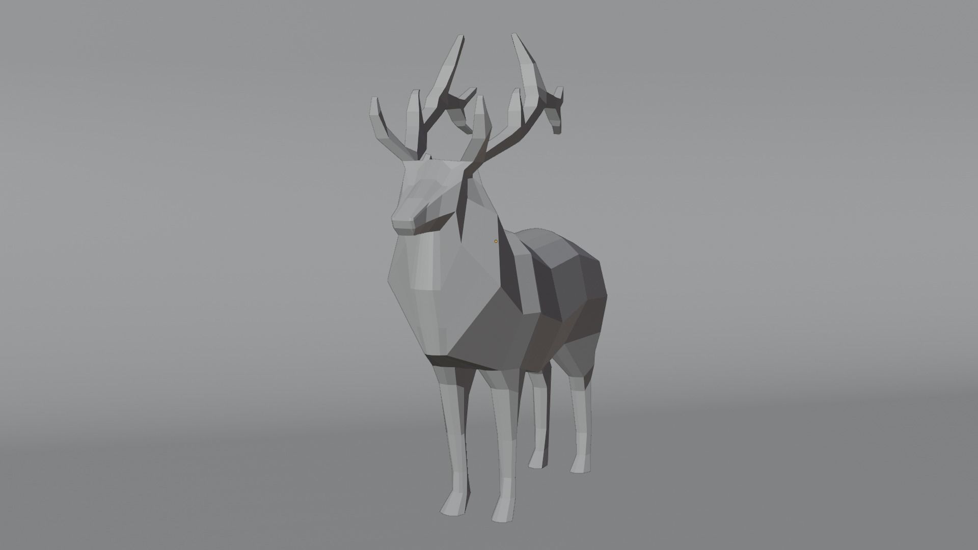 Deer low-poly game-ready polygonal Low-poly 3D model_4