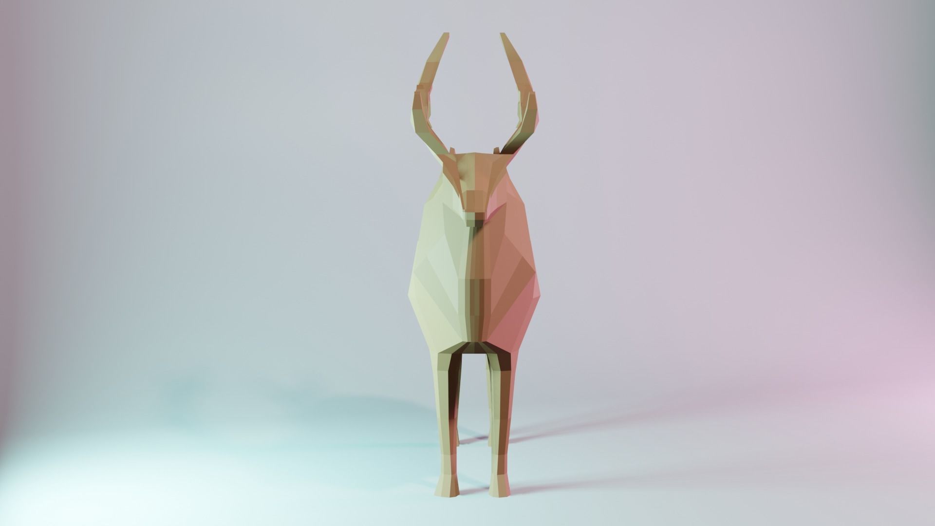 Deer low-poly game-ready polygonal Low-poly 3D model_1