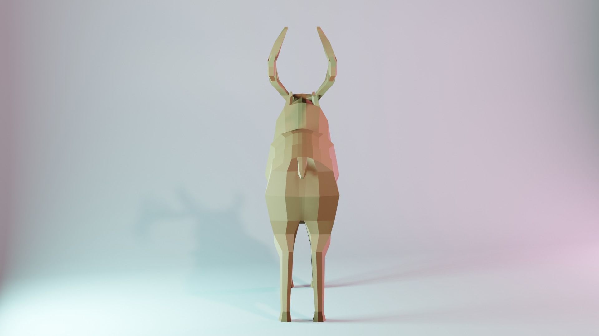 Deer low-poly game-ready polygonal Low-poly 3D model_3