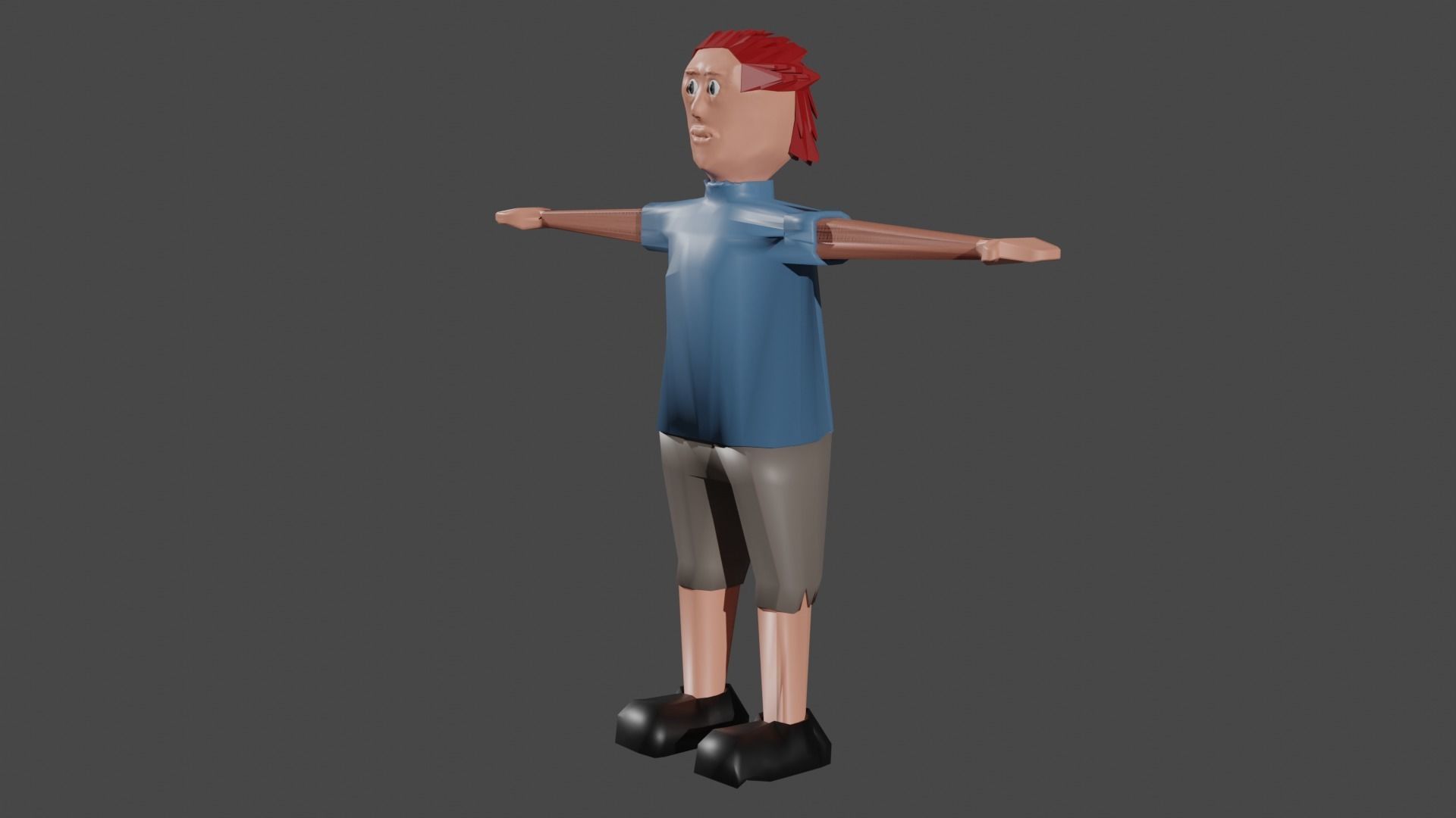 character cartoon Low-poly 3D model_1