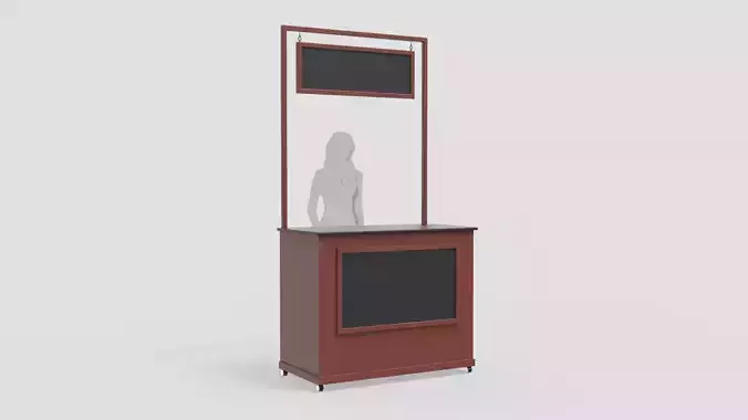 Wooden Small Booth 3D model