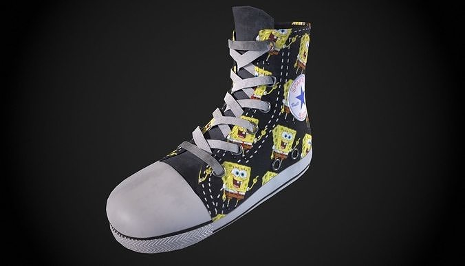 all star girl shoes boot sneaker Free low-poly 3D model