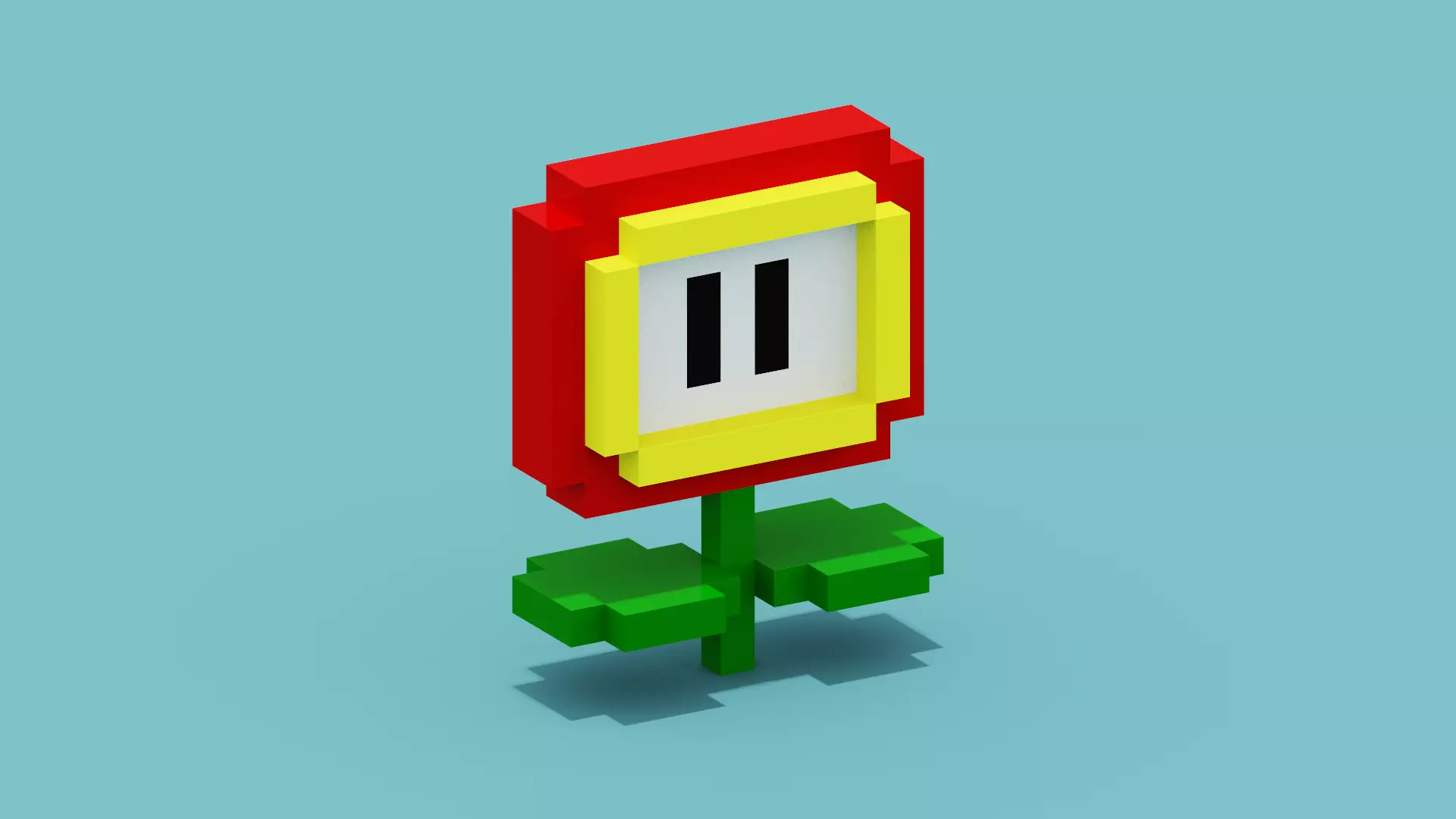 Voxel Super Mario Fire Flower Low-poly 3D model