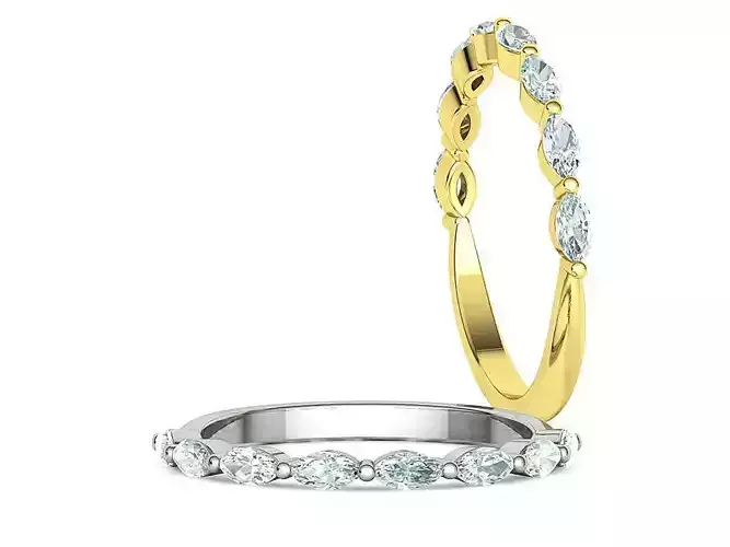 Half Eternity Marquise 4x2 Band ring Eternity Band 3D print model