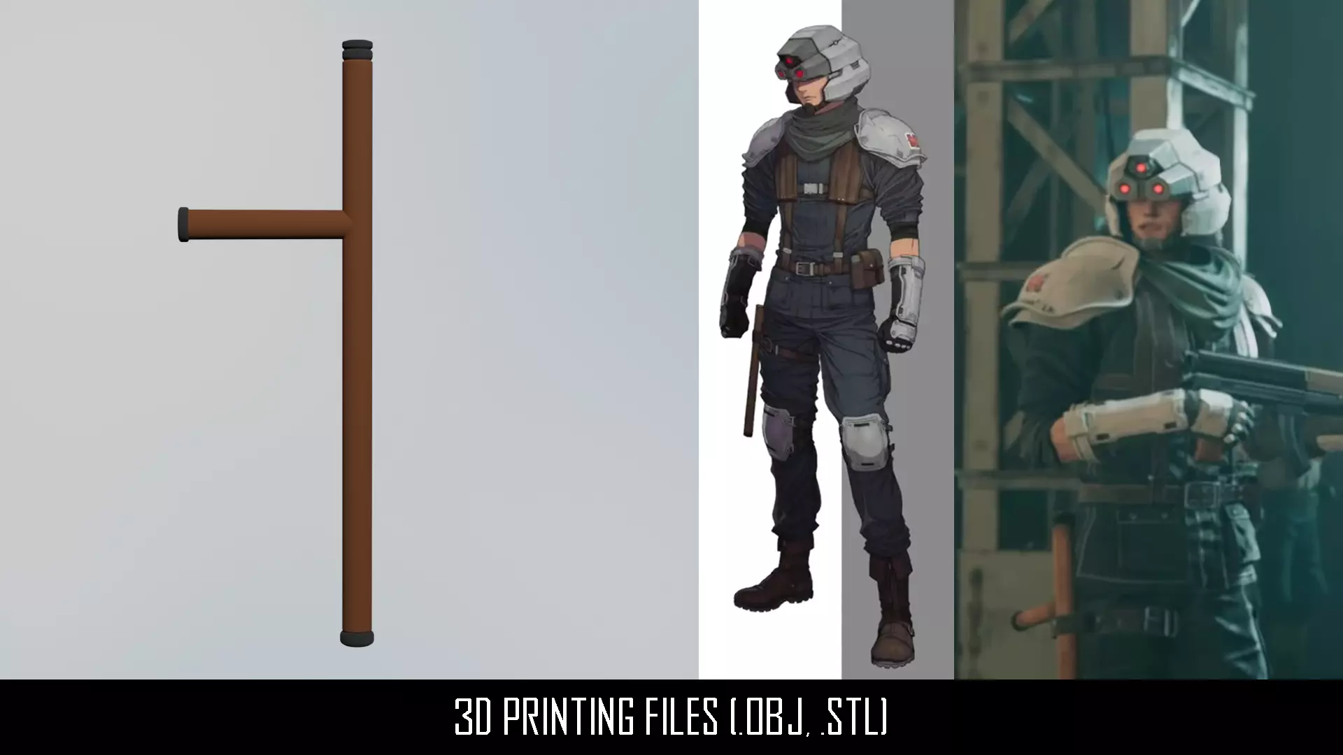 Final Fantasy VII Crisis Core Reunion Cloud Strife Baton 3D print model_0