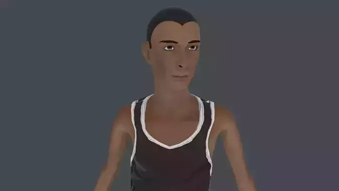 Arthur Young Rigged Low-poly 3D model